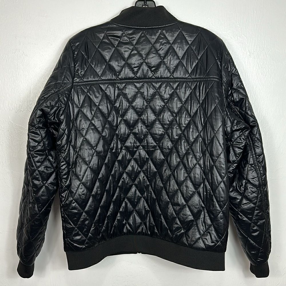 Calvin Klein Performance Reversible Black Silver Quilted Bomber Jacket Size M - Picture 6 of 12
